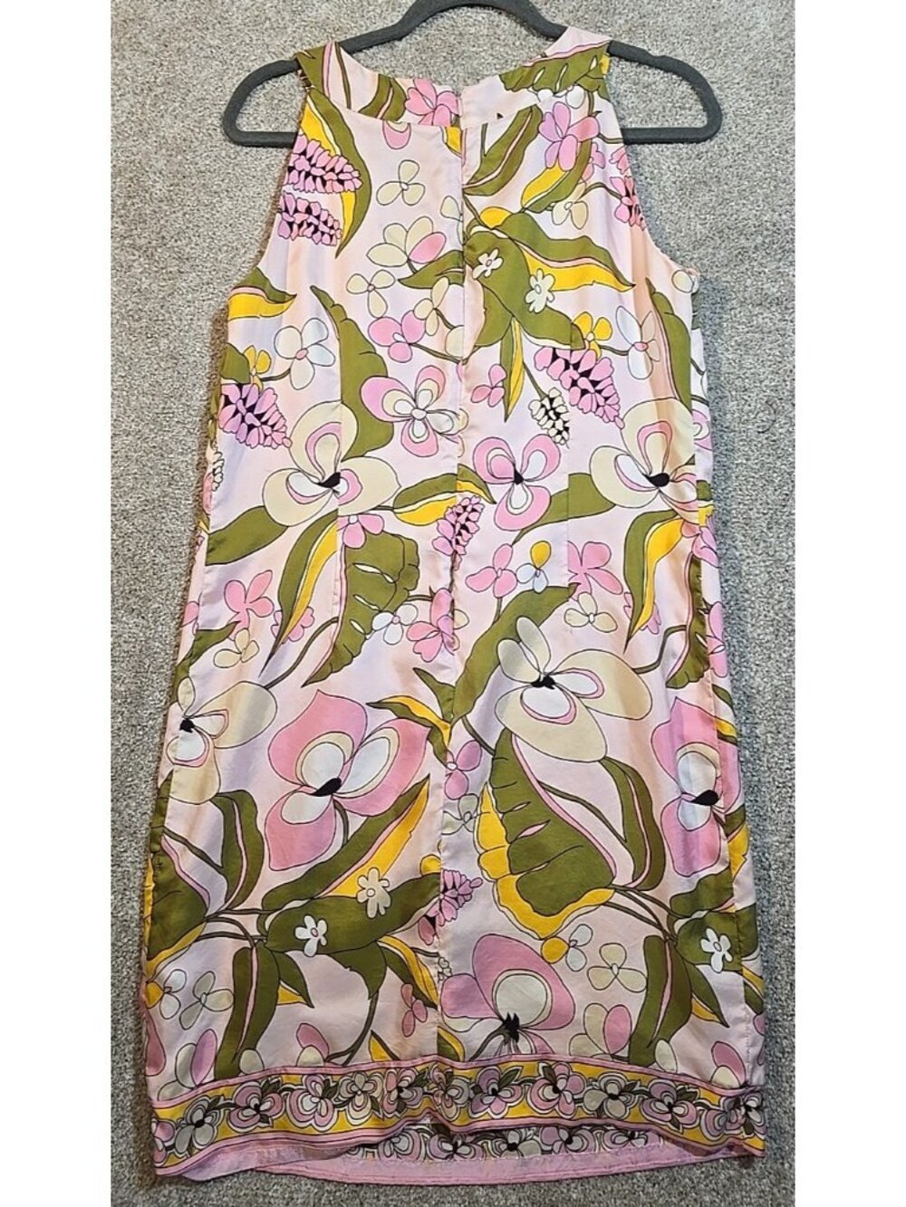 Donna Morgan Vtg Shift Dress 100% Silk Pink Lined Sleeveless Sexy Class Women 12 - Picture 5 of 10
